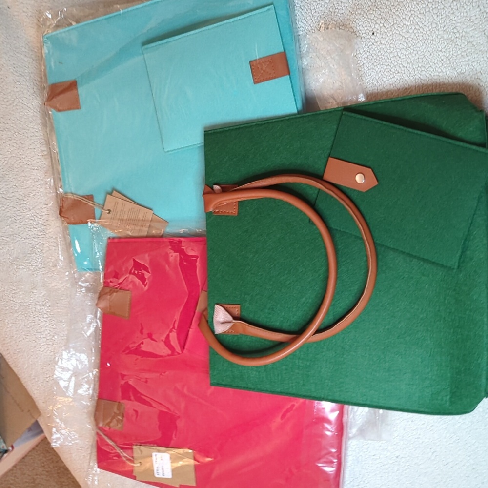 Ampere felt tote bags with mini bags included in each NWT